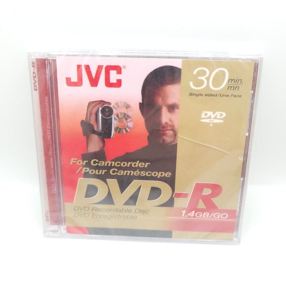 JVC Blank DVD DVD-R Sony Handycam Disc 30 Min 1.4GB/GO New Unopened - Picture 2 of 6